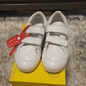 White Kids Shoes with Velcro Straps